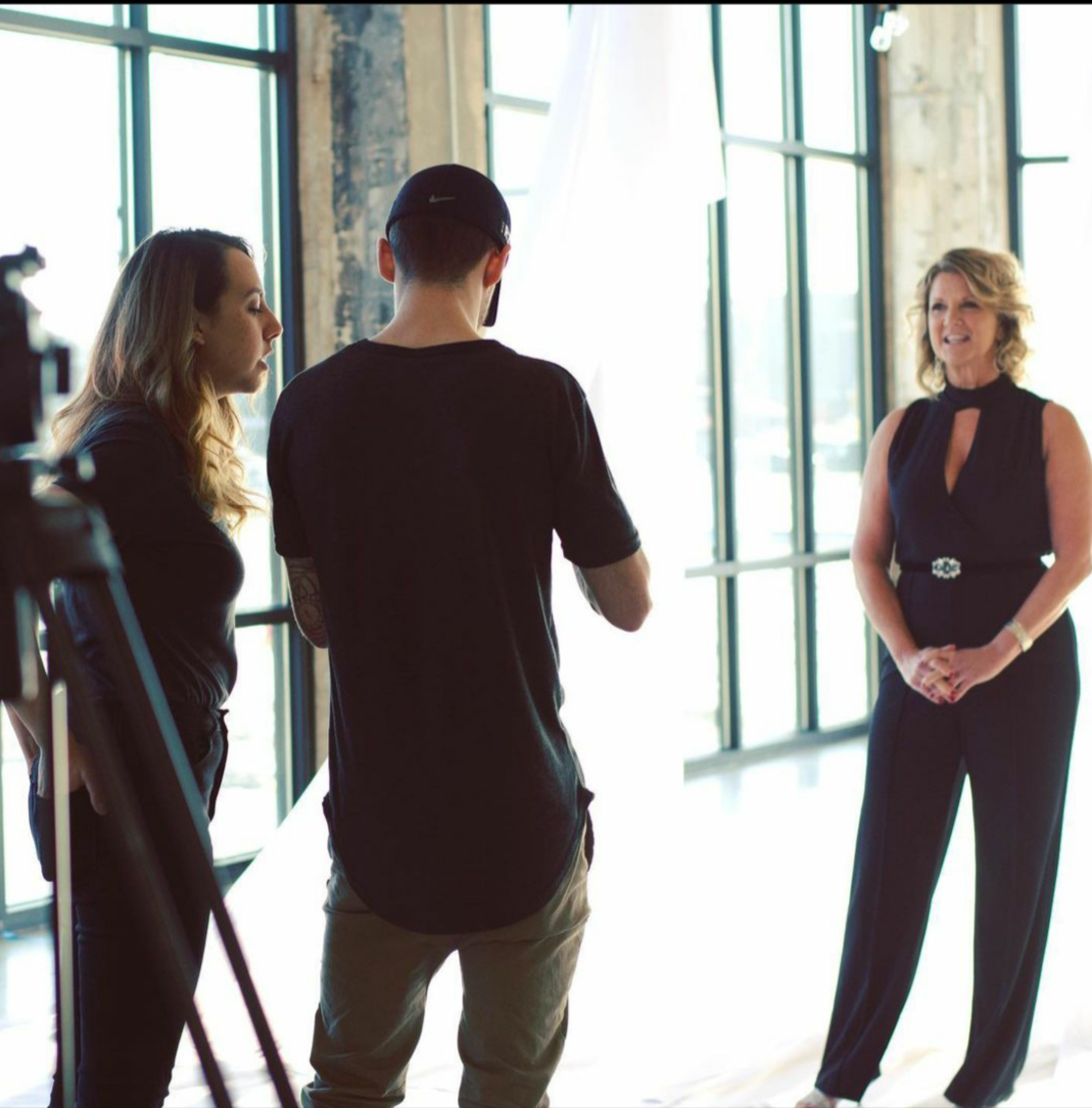 Filmmakers in a studio